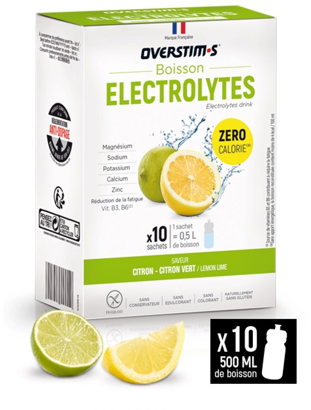 OVERSTIMS BOISSON ELECTROLYTES CITRON CITRON VERT  Boisson d effort