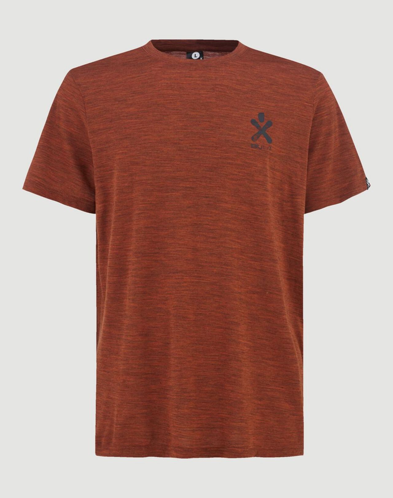 BULA PACIFIC SOLID MERINO WOOL TEE BRICK Tee shirt en merinos