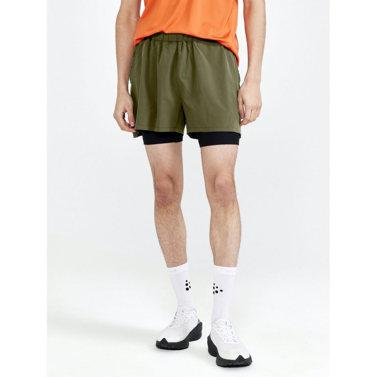 CRAFT ESSENCE 2 IN 1 STRETCH SHORTS KAKI Short Running