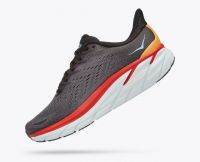 HOKA CLIFTON 8 WIDE ANTHRACITE  Chaussures de running pour pieds larges pas cher
