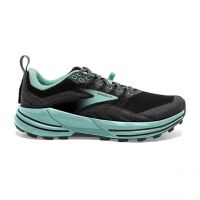 BROOKS CASCADIA 16 WIDE NOIRE ET YUCA  Chaussures de trail pieds larges pas cher