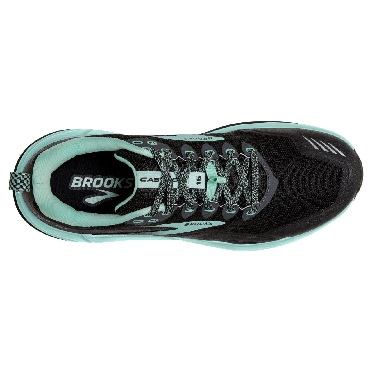 BROOKS CASCADIA 16 WIDE NOIRE ET YUCA Chaussures de trail pieds larges
