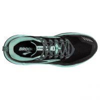 BROOKS CASCADIA 16 WIDE NOIRE ET YUCA  Chaussures de trail pieds larges pas cher