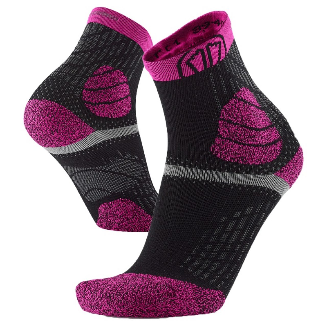 SIDAS CHAUSSETTES TRAIL PROTECT BLACK PINK Chaussettes de running