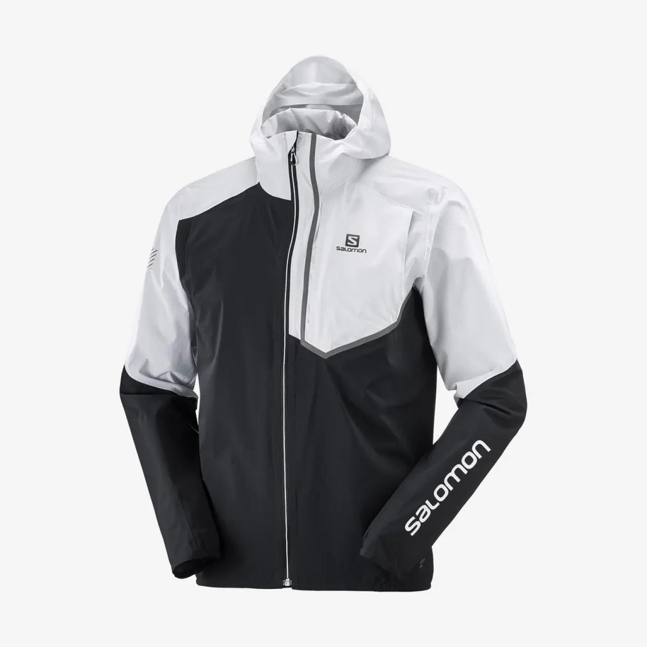 SALOMON BONATTI TRAIL WP JKT BLANCHE ET NOIRE Veste running étanche