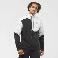 SALOMON BONATTI TRAIL WP JKT BLANCHE ET NOIRE Veste running étanche pas cher