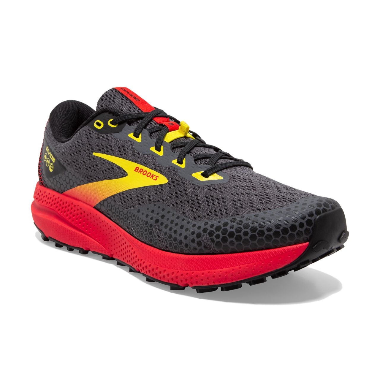 BROOKS DIVIDE 3 NOIRE ET ROUGE   Chaussures de trail