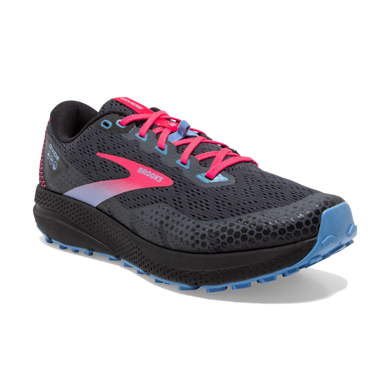 BROOKS DIVIDE 3 NOIRE ET DIVA PINK  Chaussures de trail