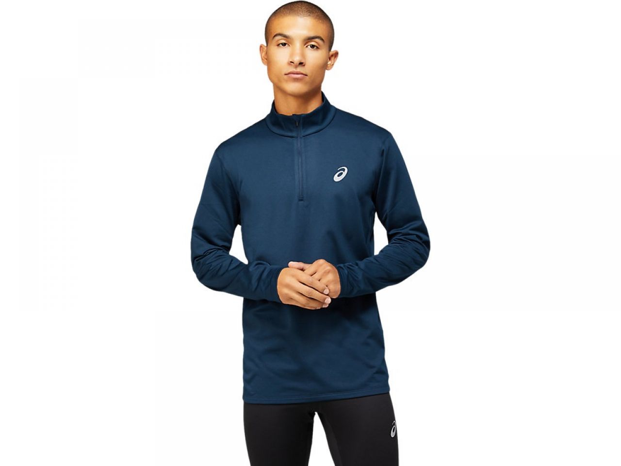 ASICS CORE LS 1/2 ZIP WINTER TOP FRENCH BLUE  Veste coupe vent