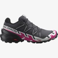 SALOMON SPEEDCROSS 6  EBONY ET VERY BERRY  Chaussures de trail pas cher
