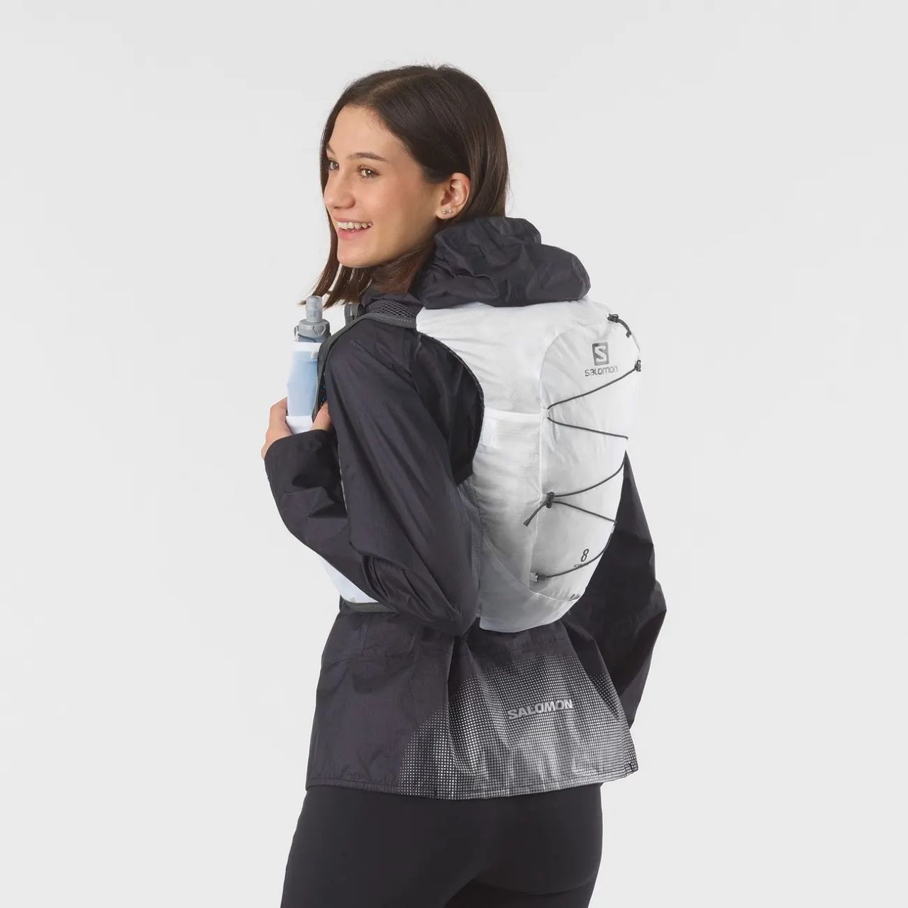 SALOMON ACTIVE SKIN 8 SET WHITE Sac à dos trail