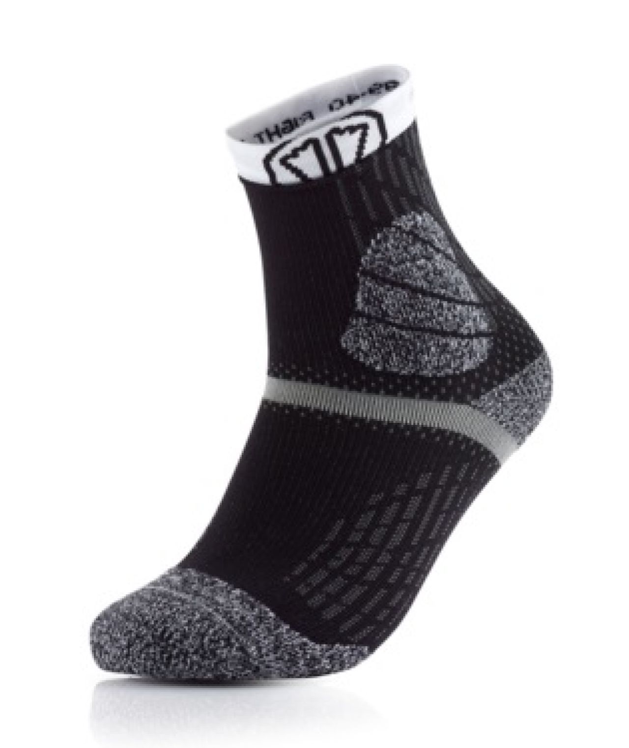 SIDAS CHAUSSETTES TRAIL PROTECT BLACK WHITE Chaussettes de running