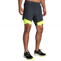 BROOKS SHORT RUN VISIBLE 2 EN 1 Short  running brooks pas cher