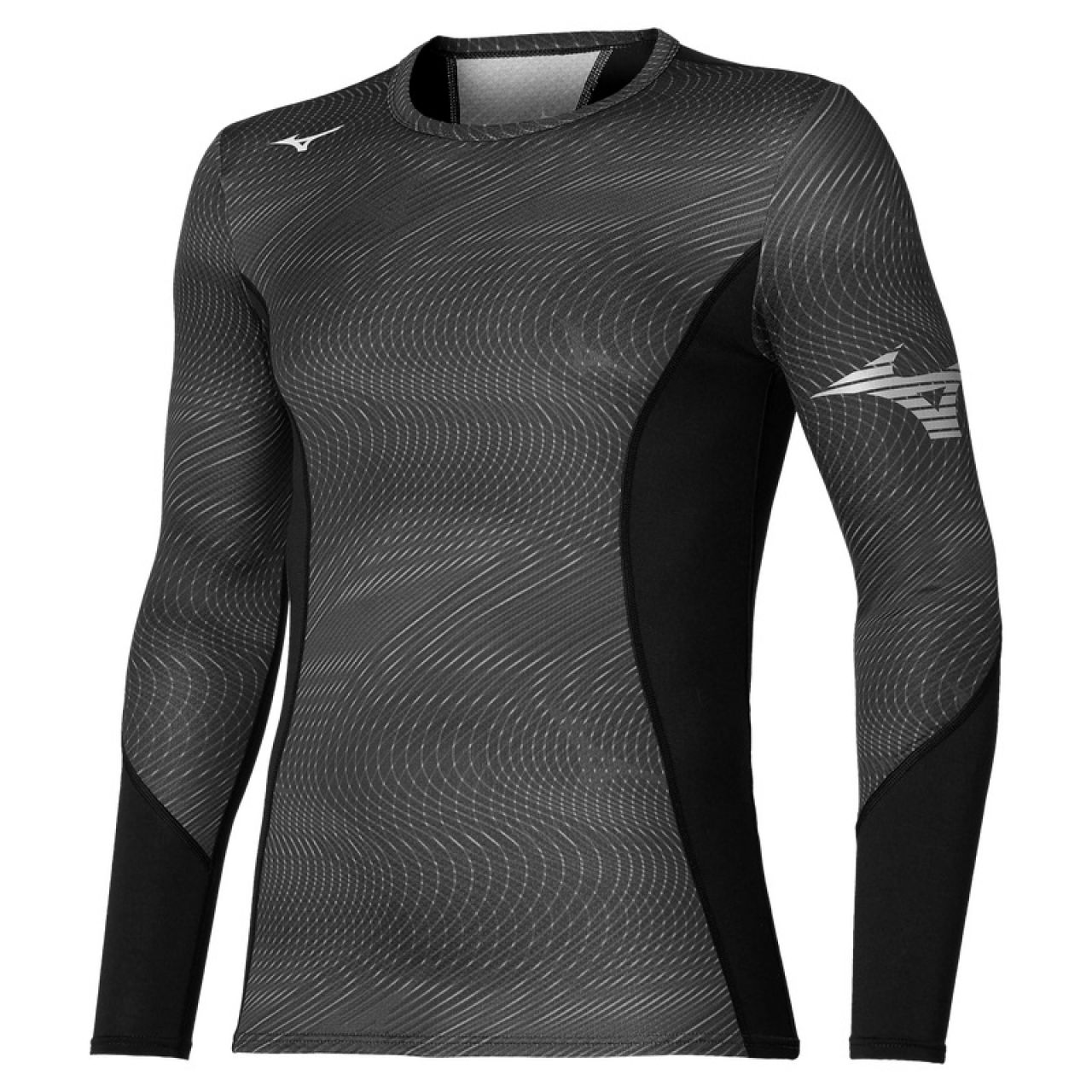 MIZUNO VIRTUAL BODY G2 CREW NOIR ET GRIS  Sous Vêtement Technique