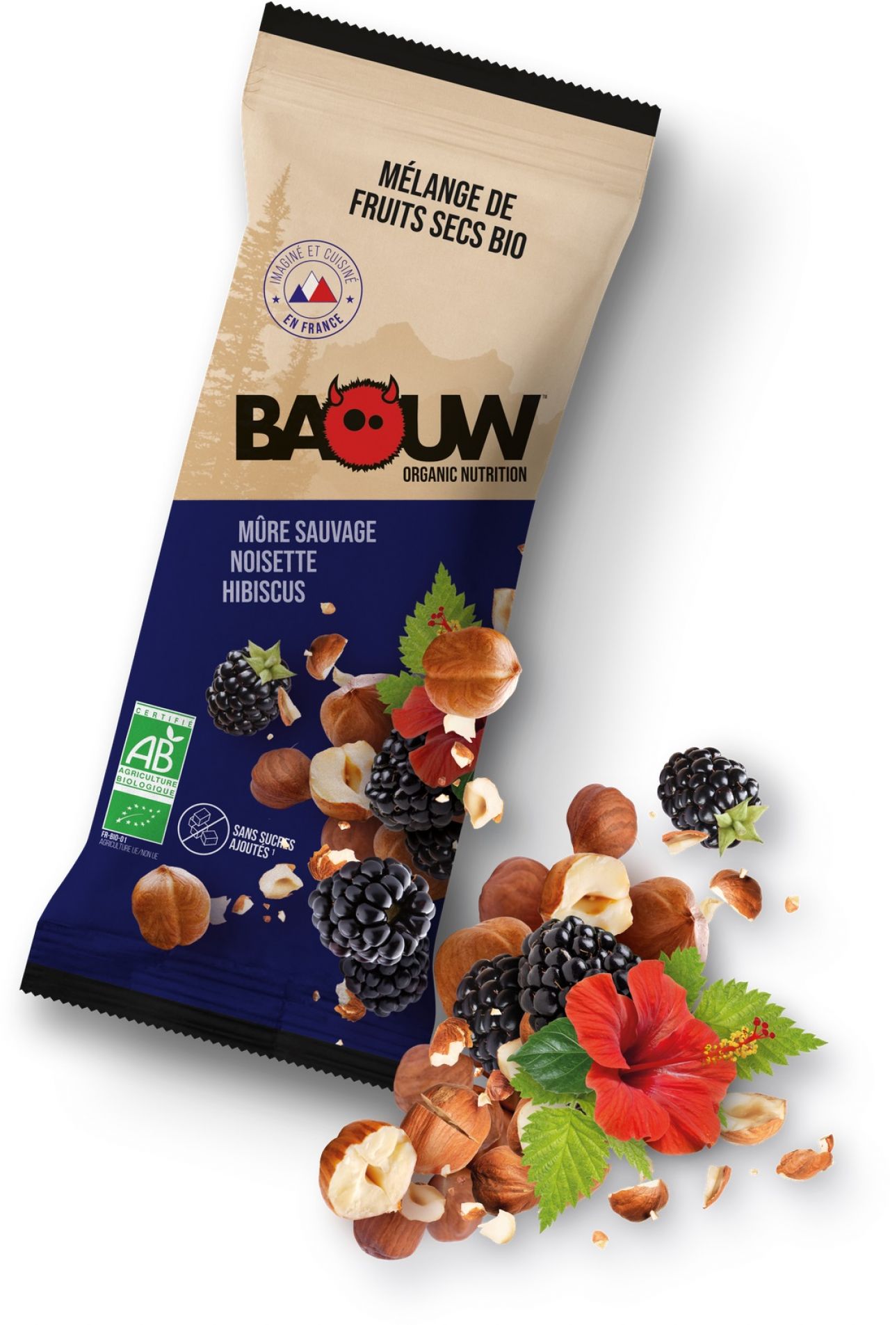 BAOUW MELANGE FRUITS SECS BIO MURE SAUVAGE NOISETTE HIBISCUS fruits secs