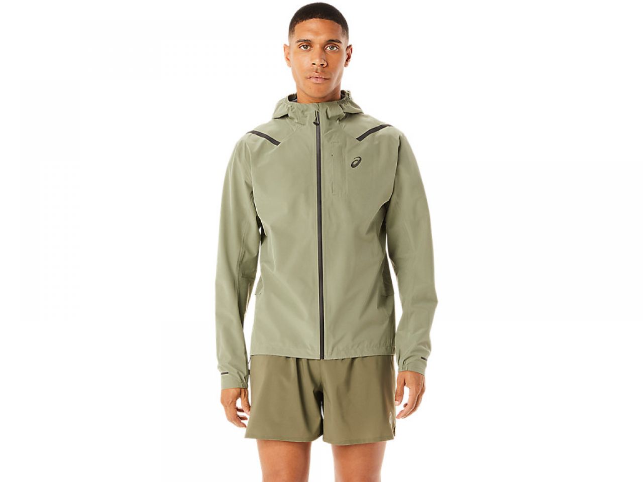 ASICS ACCELERATE JACKET LICHEN GREEN Veste Running tanche