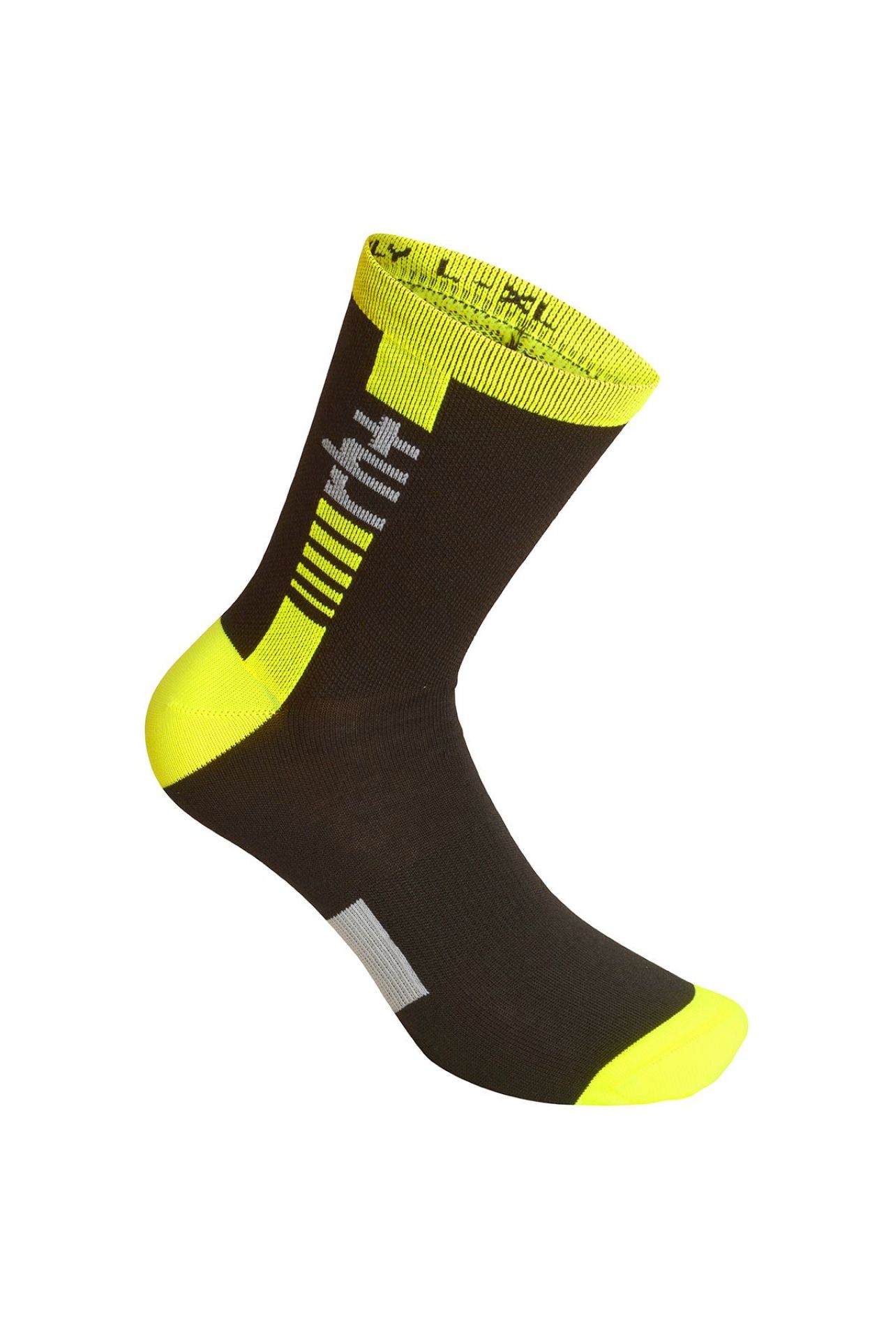 ZERO RH LOGO MERINO SOCK 15 BLACK ET YELLOW FLUO Chaussettes cyclisme
