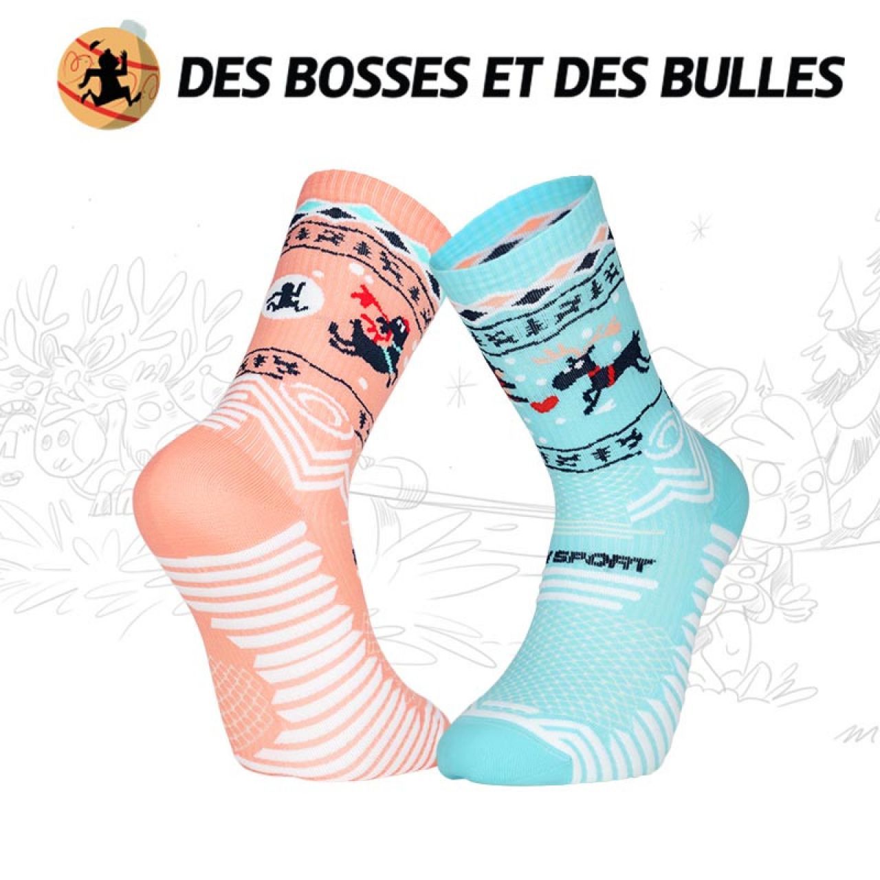 BV SPORT CHAUSSETTES TRAIL DBDB COLLECTOR NOEL Chaussettes de trail