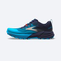 BROOKS CASCADIA 16 PEACOT ET ATOMIC BLUE Chaussures de trail pas cher