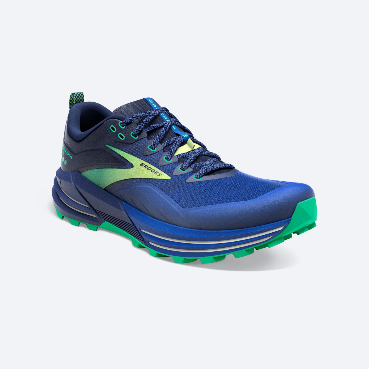 BROOKS CASCADIA 16 SURF THE WEB ET GREEN Chaussures de trail