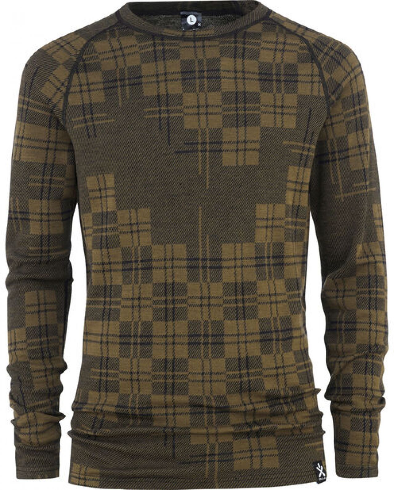 BULA CHECK MERINO WOOL CREW MOSS  Sous vetement technique