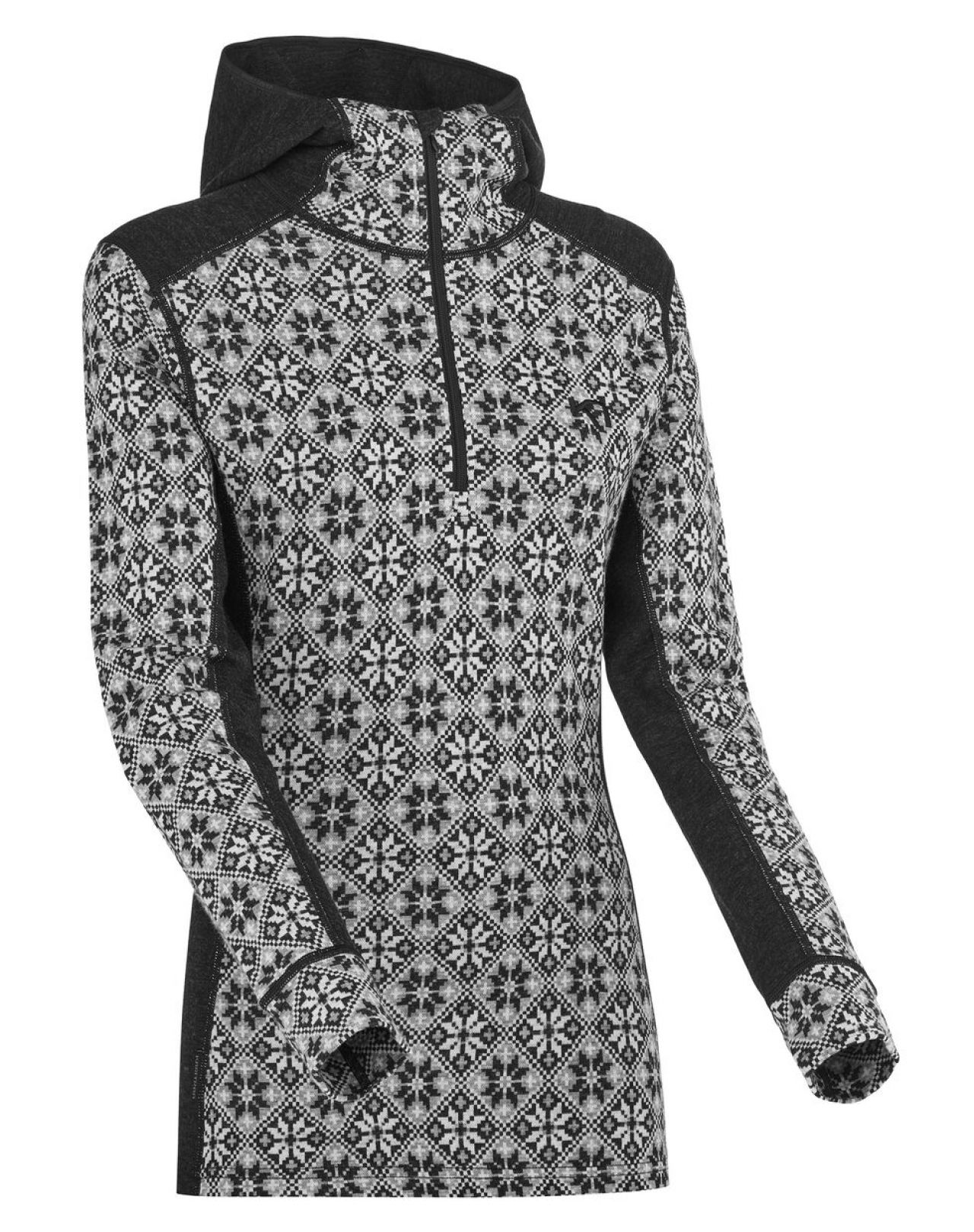 KARI TRAA ROSE HOOD BLACK  Sous vetement technique en laine merinos