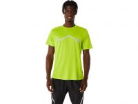 ASICS LITE SHOW SS TOP LIME  tee shirt running pas cher