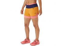 ASICS FUJITRAIL 2 IN 1 SHORT SANDSTORM Short Running femme pas cher