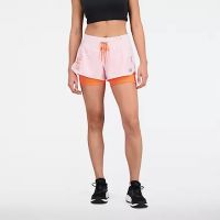 NEW BALANCE SHORT PRINTED IMPACT RUN 2 IN 1 STONE PINK Short de running pas cher