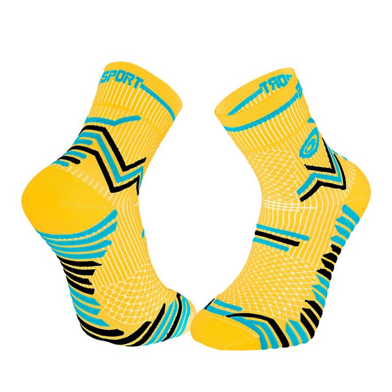 BV SPORT CHAUSSETTES ULTRA TRAIL JAUNE ET BLEUE Made in France
