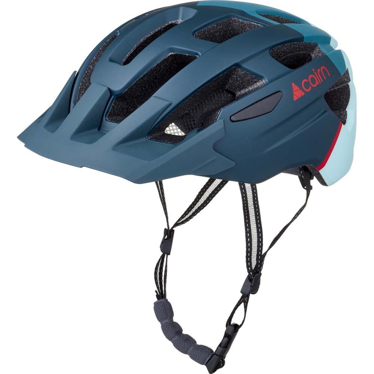 CAIRN PRISM XTR II  MAT PETROL ET BLUE ICE Casque vélo
