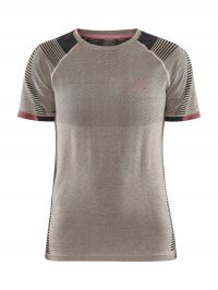 CRAFT PRO TRAIL FUSEKNIT ECRU ET ARROSA  Tee shirt de running pas cher