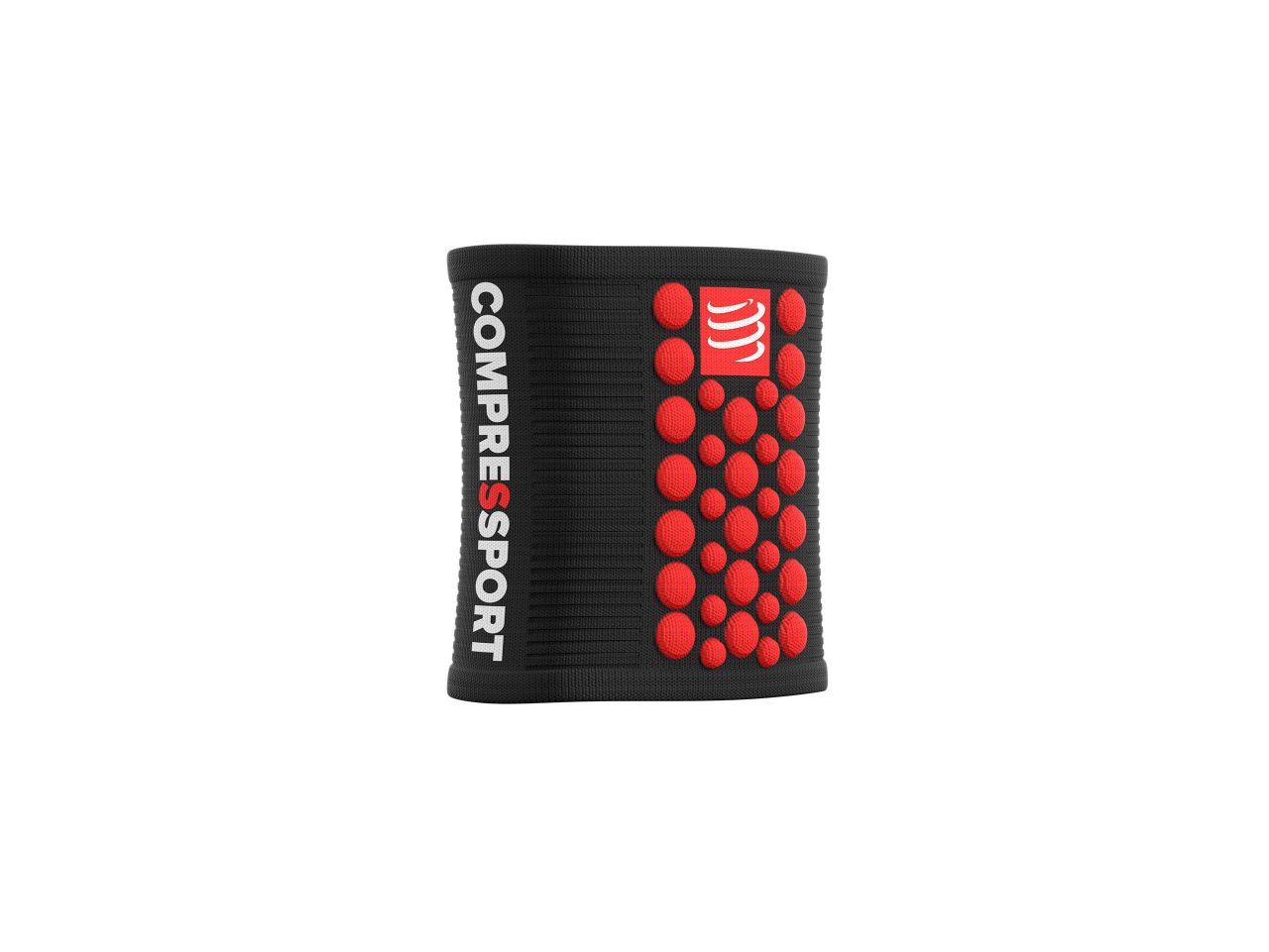COMPRESSPORT SWEATBANDS 3D DOTS NOIR ET ROUGE  Poignet éponge
