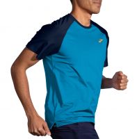 BROOKS ATMOSPHERE SHORT SLEEVE 2.0 HYPER BLUE  Tee shirt running pas cher