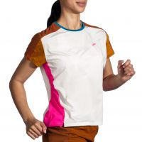 BROOKS SPRINT FREE SHORT SLEEVE 2.0 LIGHTEST SKY  Tee shirt running pas cher