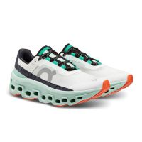 ON RUNNING CLOUDMONSTER UNDYED WHITE ET GREEN Chaussures de running pas cher