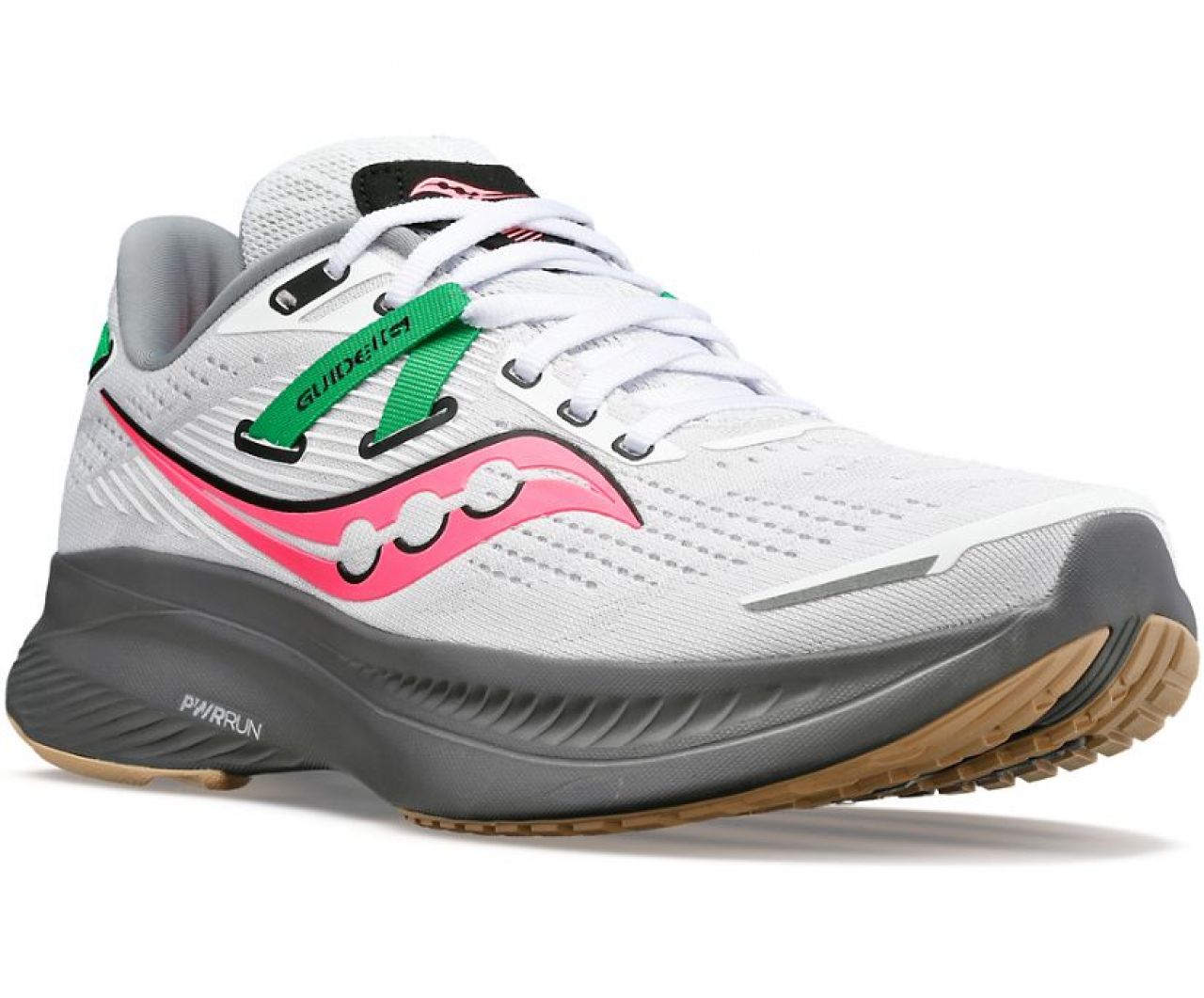 SAUCONY  GUIDE 16 WHITE ET GRAVEL Chaussures running