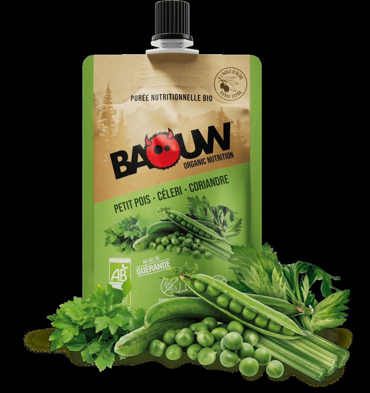 BAOUW PUREE SALEE PETIT POIS CELERI ET CORIANDRE Compote énergetique