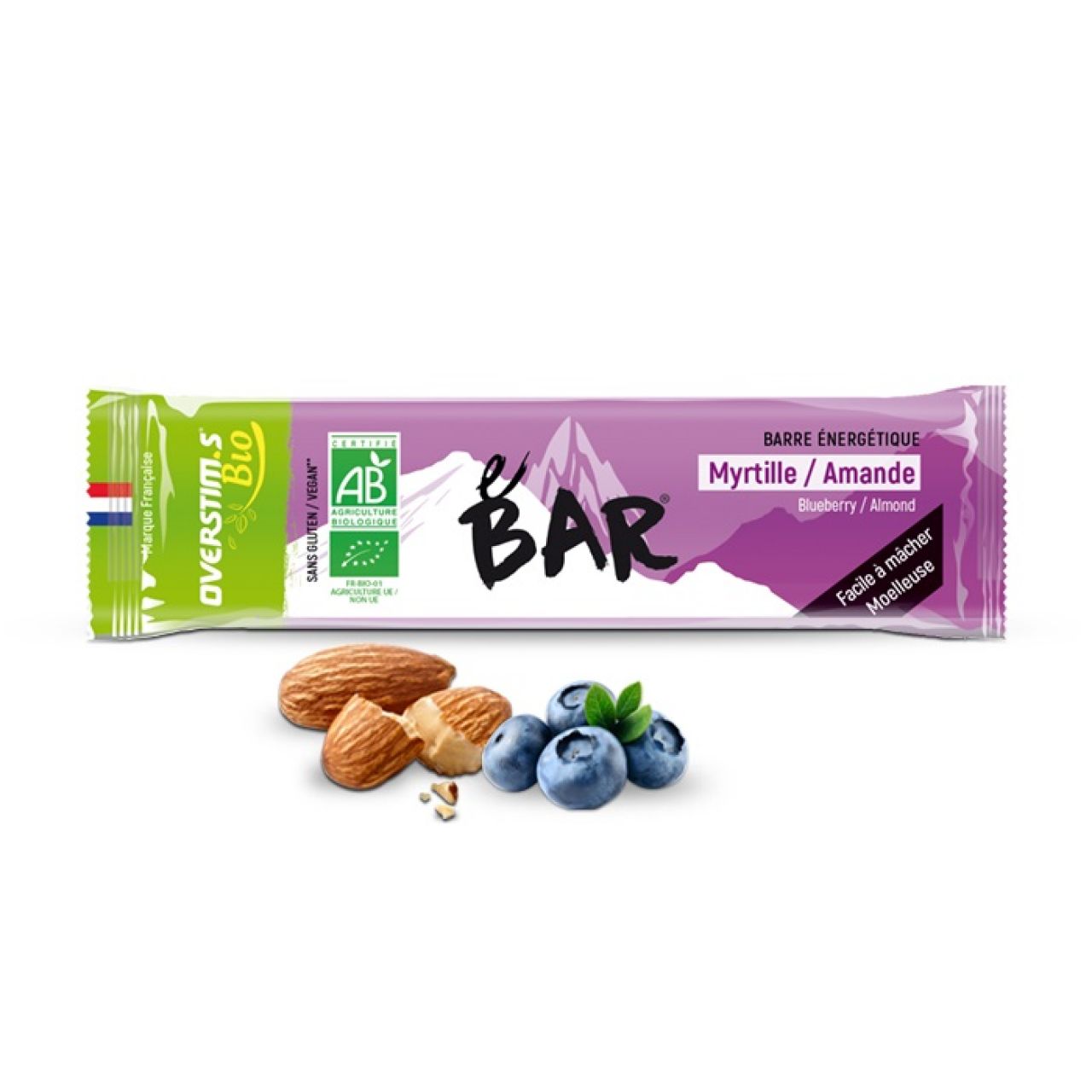 OVERSTIMS E BAR BIO MYRTILLE ET AMANDE Barres energetiques