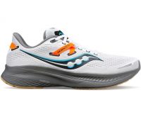 SAUCONY  GUIDE 16 WHITE ET GRAVEL Chaussures running pas cher