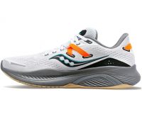 SAUCONY  GUIDE 16 WHITE ET GRAVEL Chaussures running pas cher