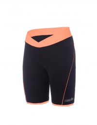 ZERO RH PISTA W SHORT 18CM BLACK ET NECTARINE  Cuissard de cyclisme femme