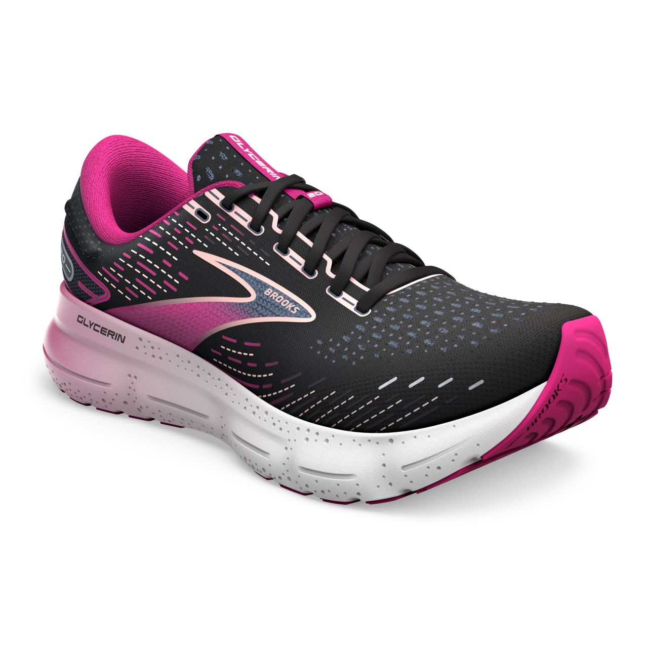 BROOKS GLYCERIN 20 BLACK ET FUCHSIA Chaussures de running
