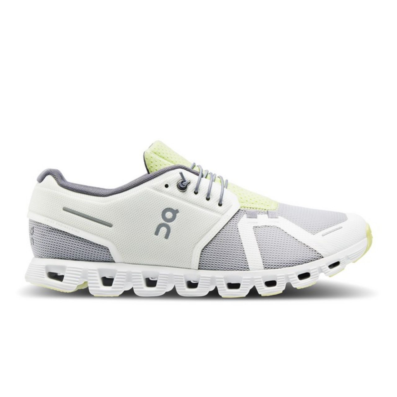 ON RUNNING CLOUD 5 UNDYED WHITE ET GLACIER Chaussures detente