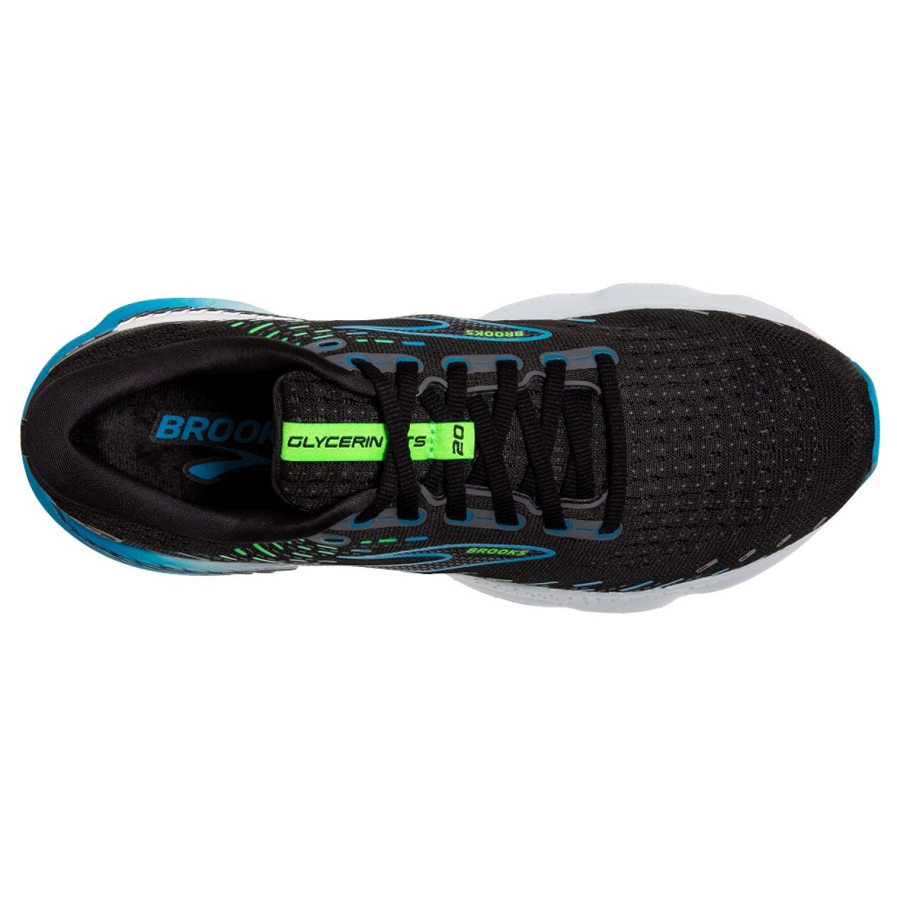 BROOKS GLYCERIN GTS 20 BLACK ET HAWAIIAN OCEAN Chaussures de running