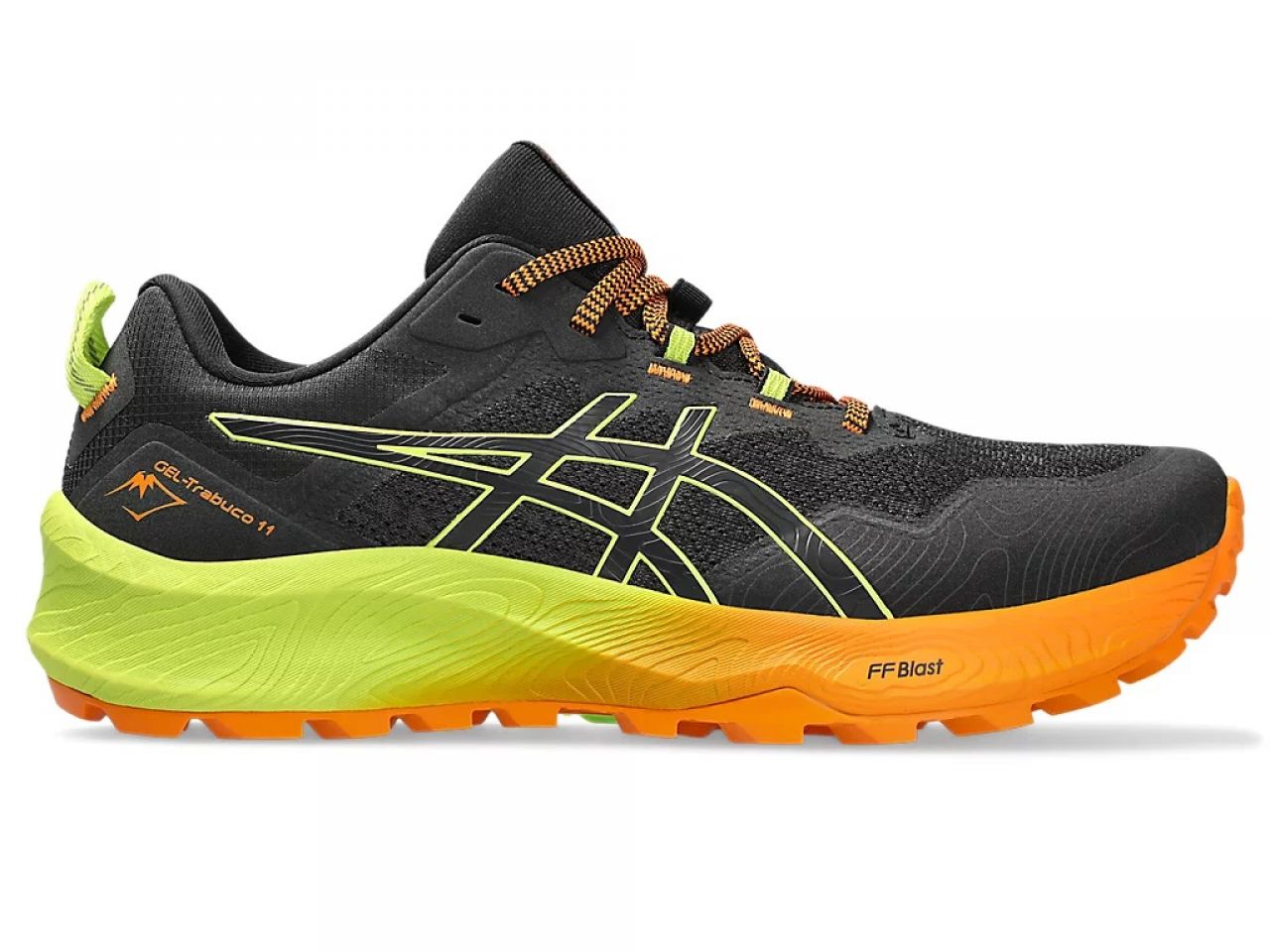 ASICS GEL TRABUCO 11 BLACK ET NEON LIME  Chaussures de trail