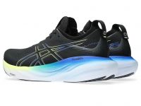 ASICS GEL NIMBUS 25 BLACK ET GLOW YELLOW  Chaussure running asics pas cher