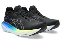 ASICS GEL NIMBUS 25 BLACK ET GLOW YELLOW  Chaussure running asics pas cher