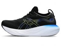 ASICS GEL NIMBUS 25 BLACK ET GLOW YELLOW  Chaussure running asics pas cher