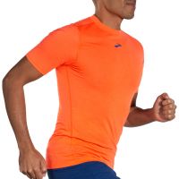 BROOKS HIGH POINT SHORT SLEEVE BRIGHT ORANGE  Tee shirt running pas cher